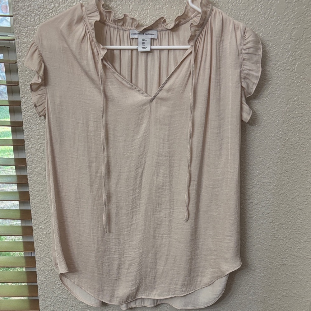 cupcakes & cashmere blush Ruffle Blouse